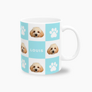 Checkered Paw Pattern Custom Pet Mug (11oz)