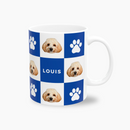 Checkered Paw Pattern Custom Pet Mug (11oz)